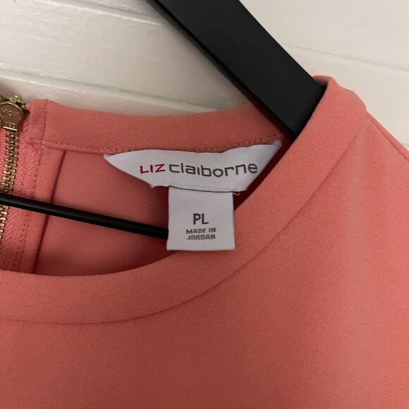 Liz Claiborne Orange Zip-Up Blouse with Puff Short Sleeves - Picture 2 of 3